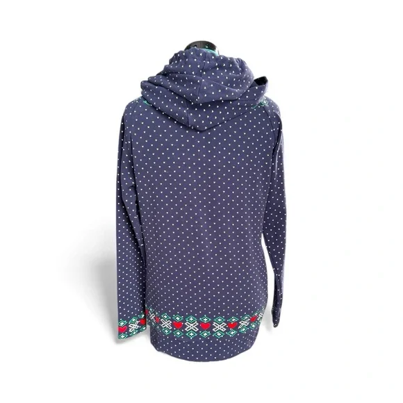 AMPERSAND AVE Navy Hoodie with Reindeer and Heart Design - Picture 3 of 7